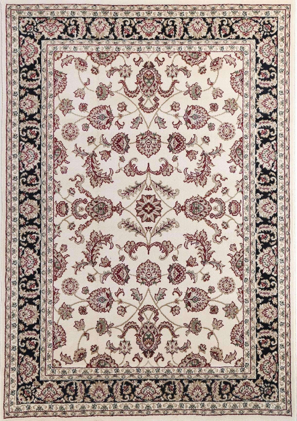 Lavish Traditional Collection 500 Cream/Black, [cheapest rugs online], [au rugs], [rugs australia]