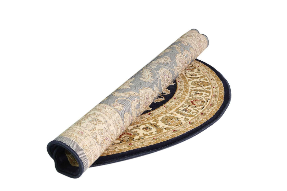 Lavish Traditional Collection 500 Navy/Cream Round Rug, [cheapest rugs online], [au rugs], [rugs australia]