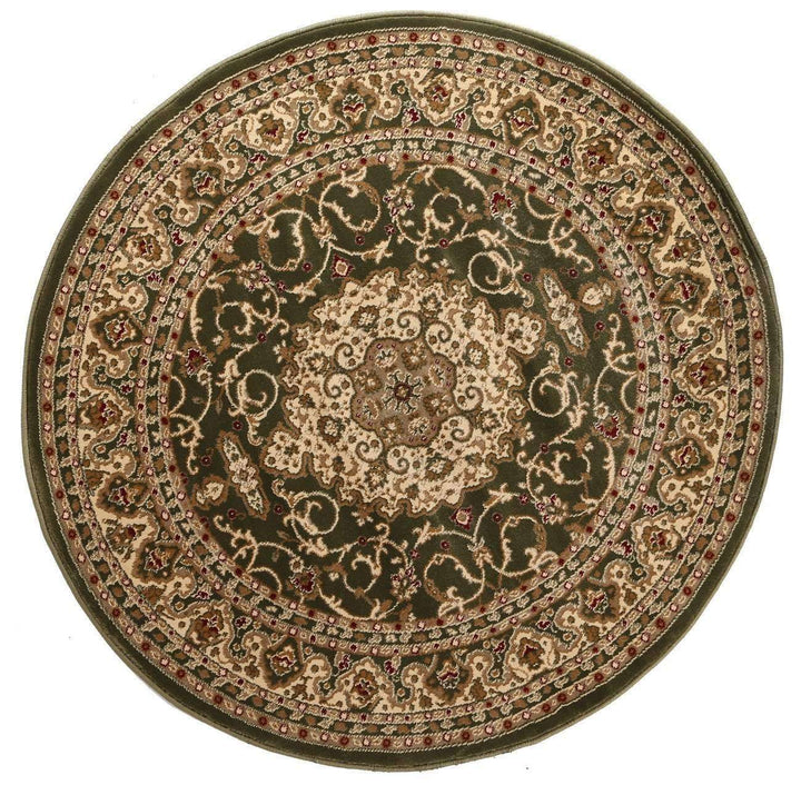 Lavish Traditional Collection 600 Green Round Rug, [cheapest rugs online], [au rugs], [rugs australia]