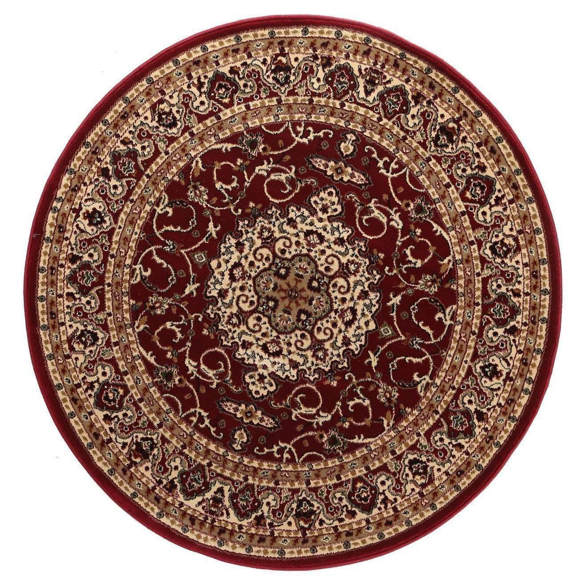 Lavish Traditional Collection 600 Red Round Rug, [cheapest rugs online], [au rugs], [rugs australia]