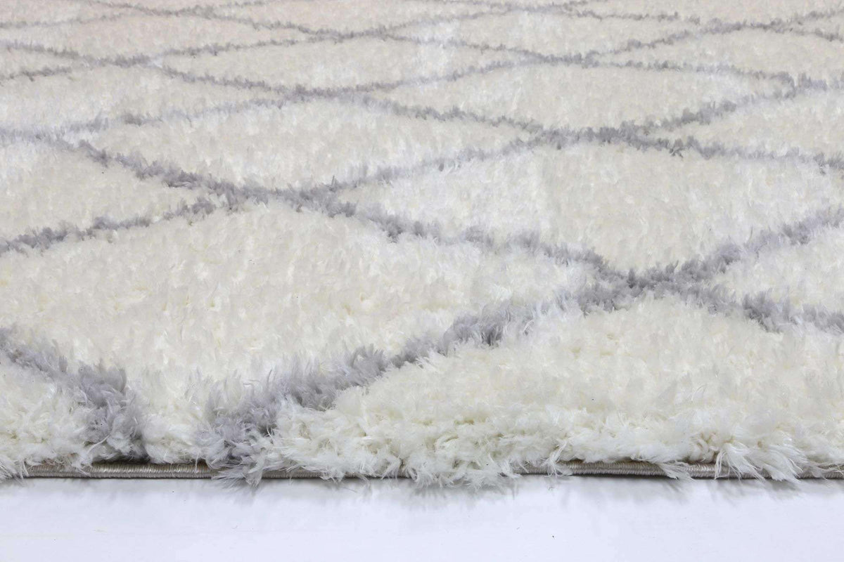 Moroccan Tribal Diamond Pattern Cream Silver Rug, [cheapest rugs online], [au rugs], [rugs australia]