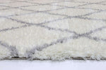 Moroccan Tribal Diamond Pattern Cream Silver Rug, [cheapest rugs online], [au rugs], [rugs australia]