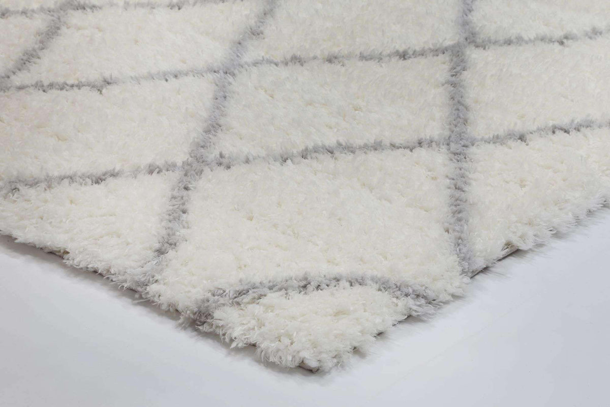 Moroccan Tribal Diamond Pattern Cream Silver Rug, [cheapest rugs online], [au rugs], [rugs australia]