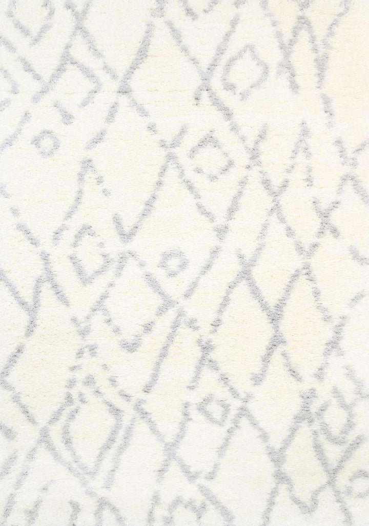 Moroccan Tribal Fes Pattern Cream Silver Rug, [cheapest rugs online], [au rugs], [rugs australia]