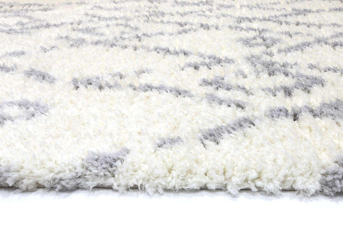 Moroccan Tribal Fes Pattern Cream Silver Rug, [cheapest rugs online], [au rugs], [rugs australia]