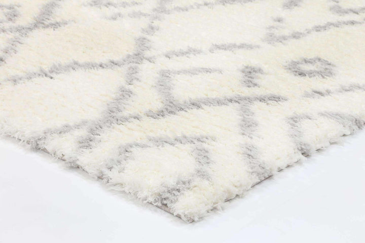 Moroccan Tribal Fes Pattern Cream Silver Rug, [cheapest rugs online], [au rugs], [rugs australia]