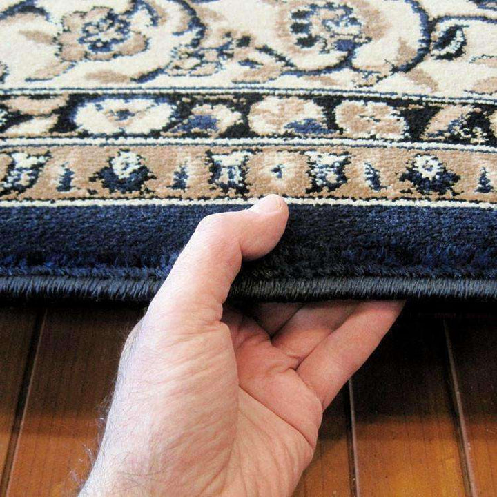 Mystique Traditional 7146 Dark Blue Rug, [cheapest rugs online], [au rugs], [rugs australia]