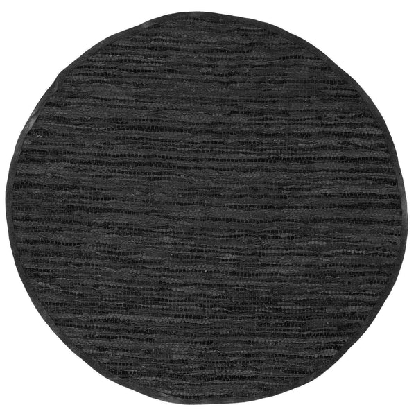 Nordic Modern Black Leather Round Rug, [cheapest rugs online], [au rugs], [rugs australia]