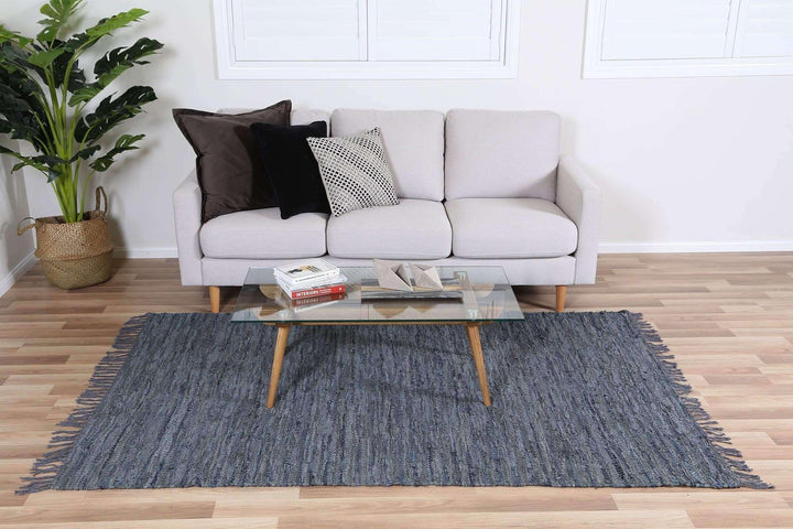 Nordic Modern Grey Leather Rug, [cheapest rugs online], [au rugs], [rugs australia]