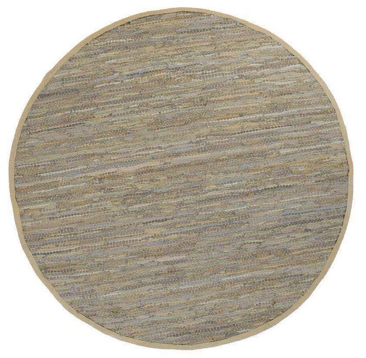 Nordic Modern Sage Leather Round Rug, [cheapest rugs online], [au rugs], [rugs australia]