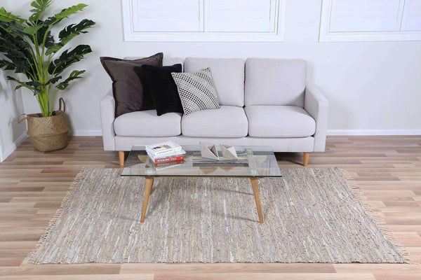 Nordic Modern Sage Leather Rug, [cheapest rugs online], [au rugs], [rugs australia]