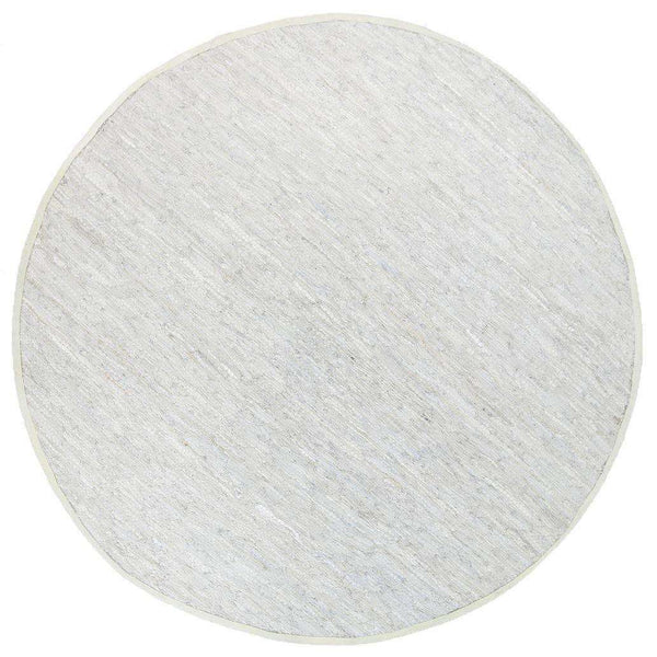 Nordic Modern White Leather Round Rug, [cheapest rugs online], [au rugs], [rugs australia]