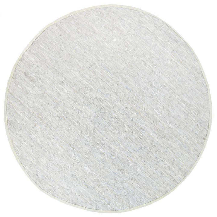 Nordic Modern White Leather Round Rug, [cheapest rugs online], [au rugs], [rugs australia]