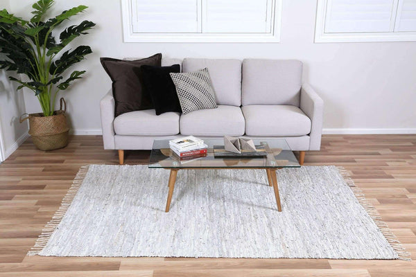 Nordic Modern White Leather Rug, [cheapest rugs online], [au rugs], [rugs australia]