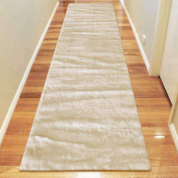 Oslo Silky Soft Shag 1001 Beige Runner Rug, [cheapest rugs online], [au rugs], [rugs australia]