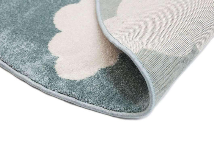 Paddington Aqua White Cloud Kids Round Rug, [cheapest rugs online], [au rugs], [rugs australia]