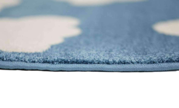 Paddington Blue and White Cloud Kids Round Rug, [cheapest rugs online], [au rugs], [rugs australia]