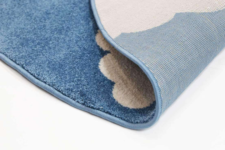 Paddington Blue and White Cloud Kids Round Rug, [cheapest rugs online], [au rugs], [rugs australia]