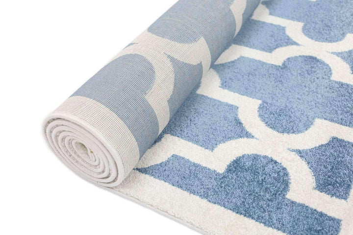 Paddington Blue and White Lattice Pattern Kids Rug, [cheapest rugs online], [au rugs], [rugs australia]