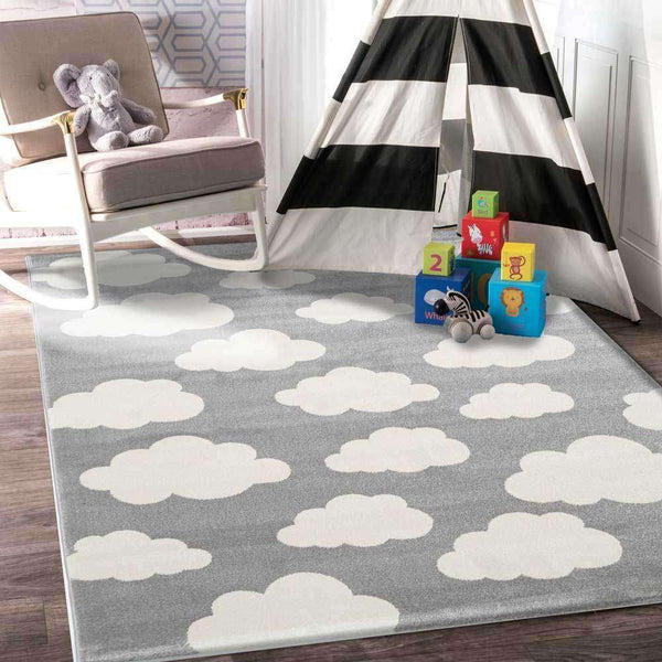 Paddington Grey White  Cloud Kids Rug, [cheapest rugs online], [au rugs], [rugs australia]