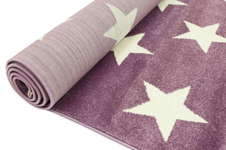 Paddington Violet Pink and White Stars Kids Rug, [cheapest rugs online], [au rugs], [rugs australia]