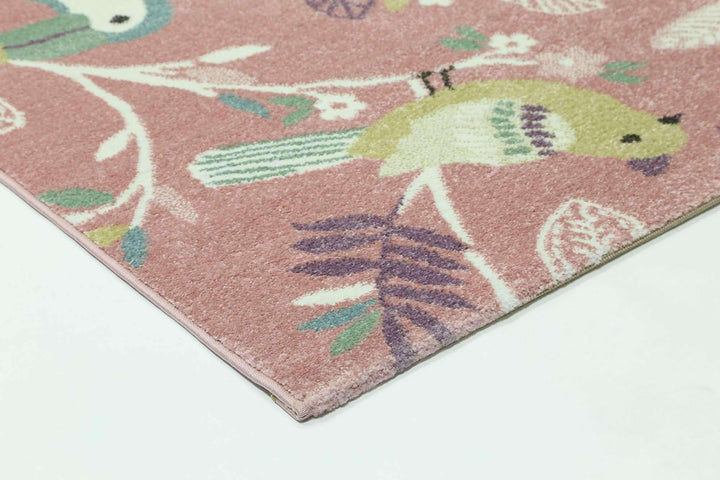 Poppins Kids Pastel Birds Rug Pink, [cheapest rugs online], [au rugs], [rugs australia]