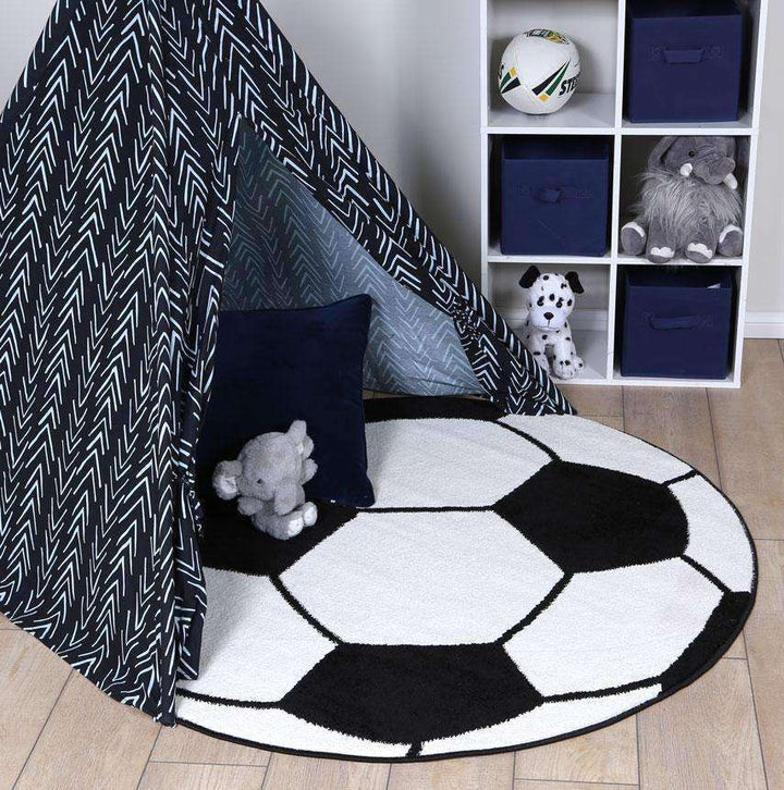 Poppins Kids Soccer Ball Round Rug, [cheapest rugs online], [au rugs], [rugs australia]
