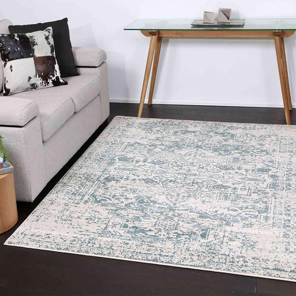 Viera Blue Modern Vintage Rug, [cheapest rugs online], [au rugs], [rugs australia]