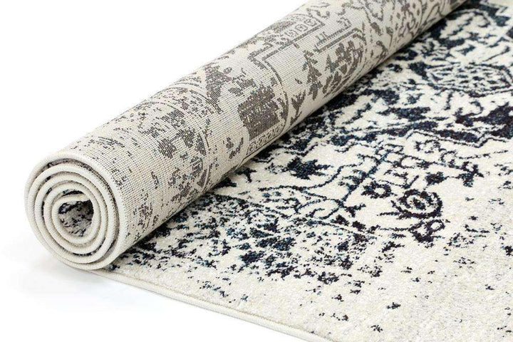 Viera Cream Navy Modern Vintage Rug, [cheapest rugs online], [au rugs], [rugs australia]
