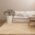 Velvet Luxe Diamonds Beige Washable Rug