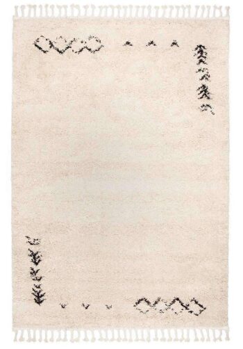 Moroccan Tribal Patterns Cream Graphite Gabba Rug