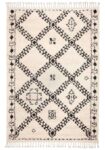 Moroccan Tribal Patterns Cream Graphite Tangir Rug