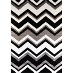 Bloom Chevron Black and White Rug