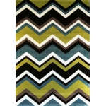 Bloom Chevron Green Blue Rug