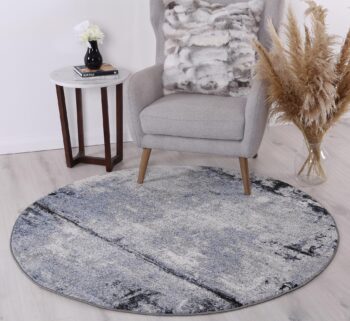 Rio Raw Blue Grey Round Rug