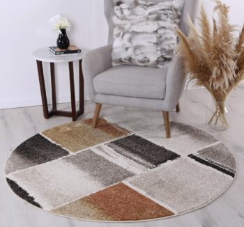 Rio Modern Rust Round Rug
