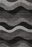 Colette Modern Supa Thick Grey Black Wave Rug