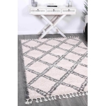 Marrakesh Leta Diamond Cream Grey Moroccan Rug