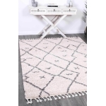 Marrakesh Mizzie Tribal Cream Grey Moroccan Rug