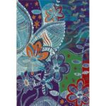 Alexa Floral Modern Blue Runner Rug