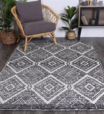 Skylar Diamond Anthracite Rug