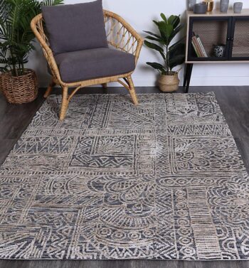 Skylar Anthacite Flower Rug