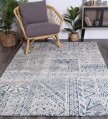 Skylar Navy Flower Rug