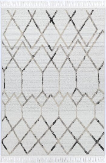 Opulence Cream Grey Diamond Rug