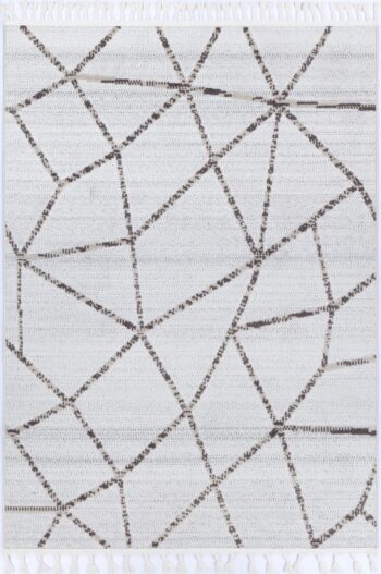 Opulence Cream Beige Geometric Rug