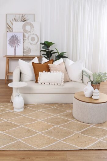 Cameron Diamond Natural Jute Rug
