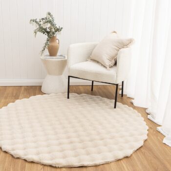Cloud Drift Washable Round Beige Rug
