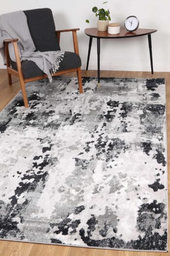 Alice Modern Abstract Grey Black Rug
