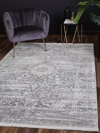 Cascade Medalion Grey Blue Rug