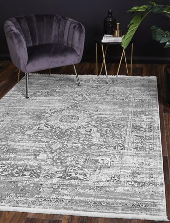 Cascade Medalion Grey Rug